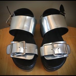 Monki metallic platform sandals